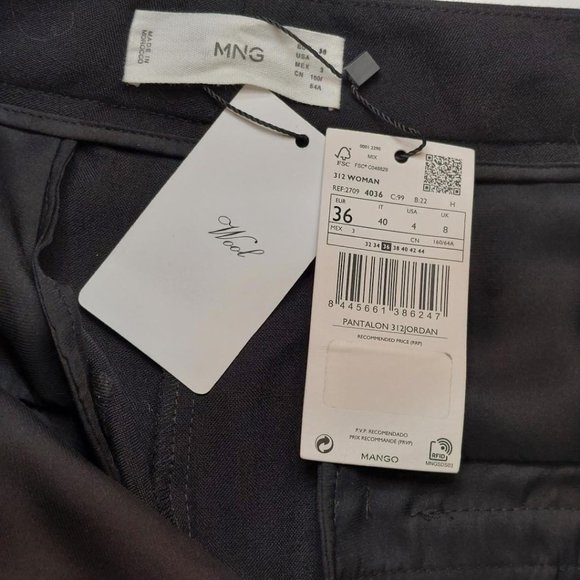 MANGO Women's Black Wool Suit Trouser- Size 4 (Brand New, Never Worn) - Picture 4 of 6